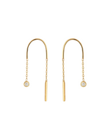 Gold diamond threader earrings