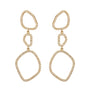 Solid gold diamond wave earrings