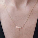 Diamond dragonfly necklace