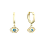 Crystal evil eye huggies