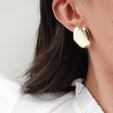 Everyday gold plated dome earrings