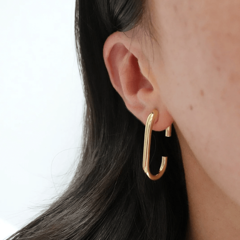 Thick gold open hoops