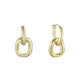 Thick 19k gold plated interlinking huggies