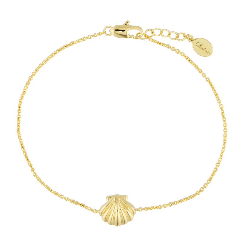 Gold sea shell charm bracelet