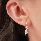 Detachable crystal gem huggy earrings 