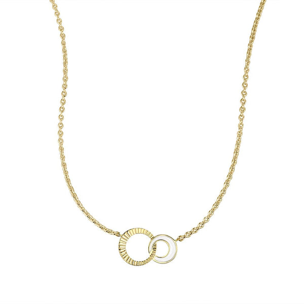 Enamel and gold plated interlinking necklace