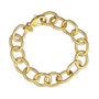 Gold chain bracelet on a white background