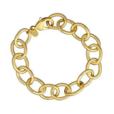 Gold chain bracelet on a white background