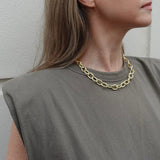 Gold link necklace