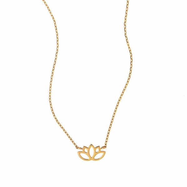 Everyday gold lotus necklace