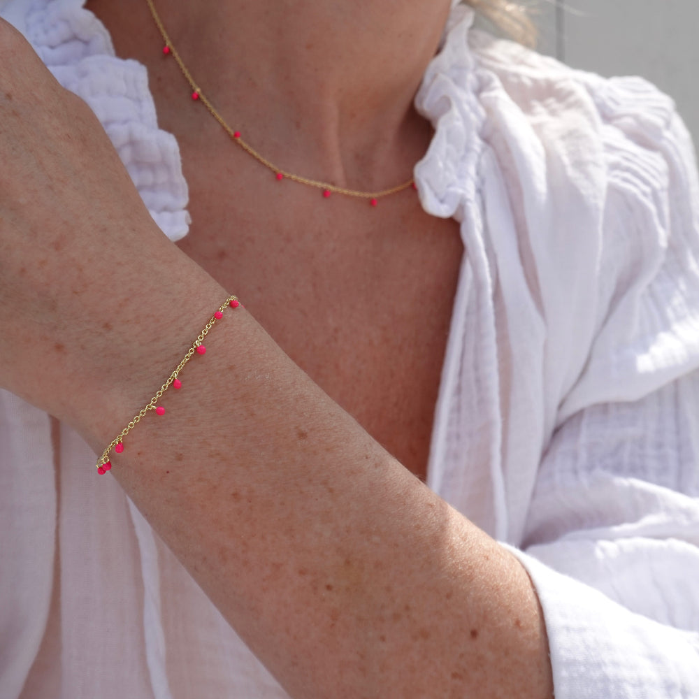 pink enamel bracelet