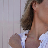 crystal huggies with pink 