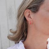 pink enamel earrings