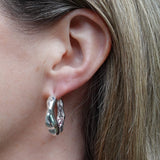 Thick silver hoops