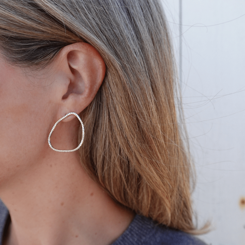 wave earrings diamonds