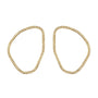 Gold hoop earrings with embedded diamonds on a white background