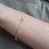 Dainty five star charm bracelet