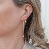 gold star threader earrings