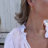 yellow enamel necklace and earrings