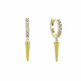yellow spike huggies with crystal