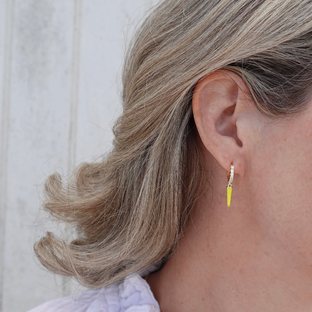yellow enamel earrings summer yellow enamel 