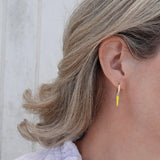 yellow enamel earrings summer