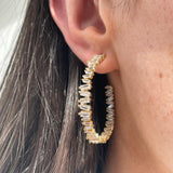 Gold hoop earrings with crystals