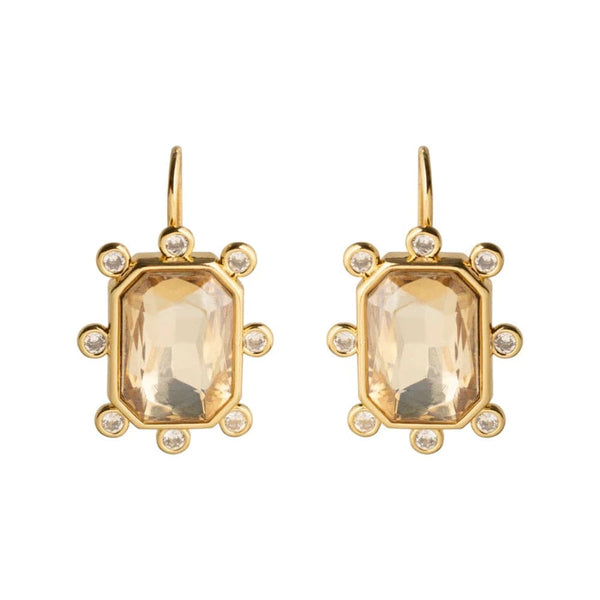 Crystal square drop earrings