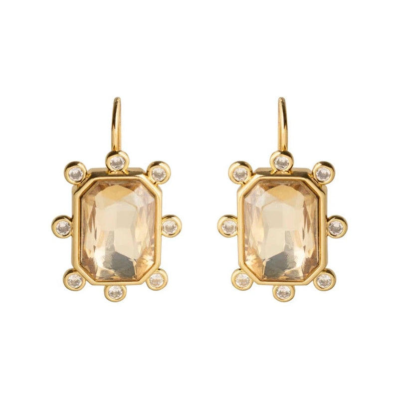 Crystal square drop earrings