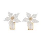 White crystal drop earrings