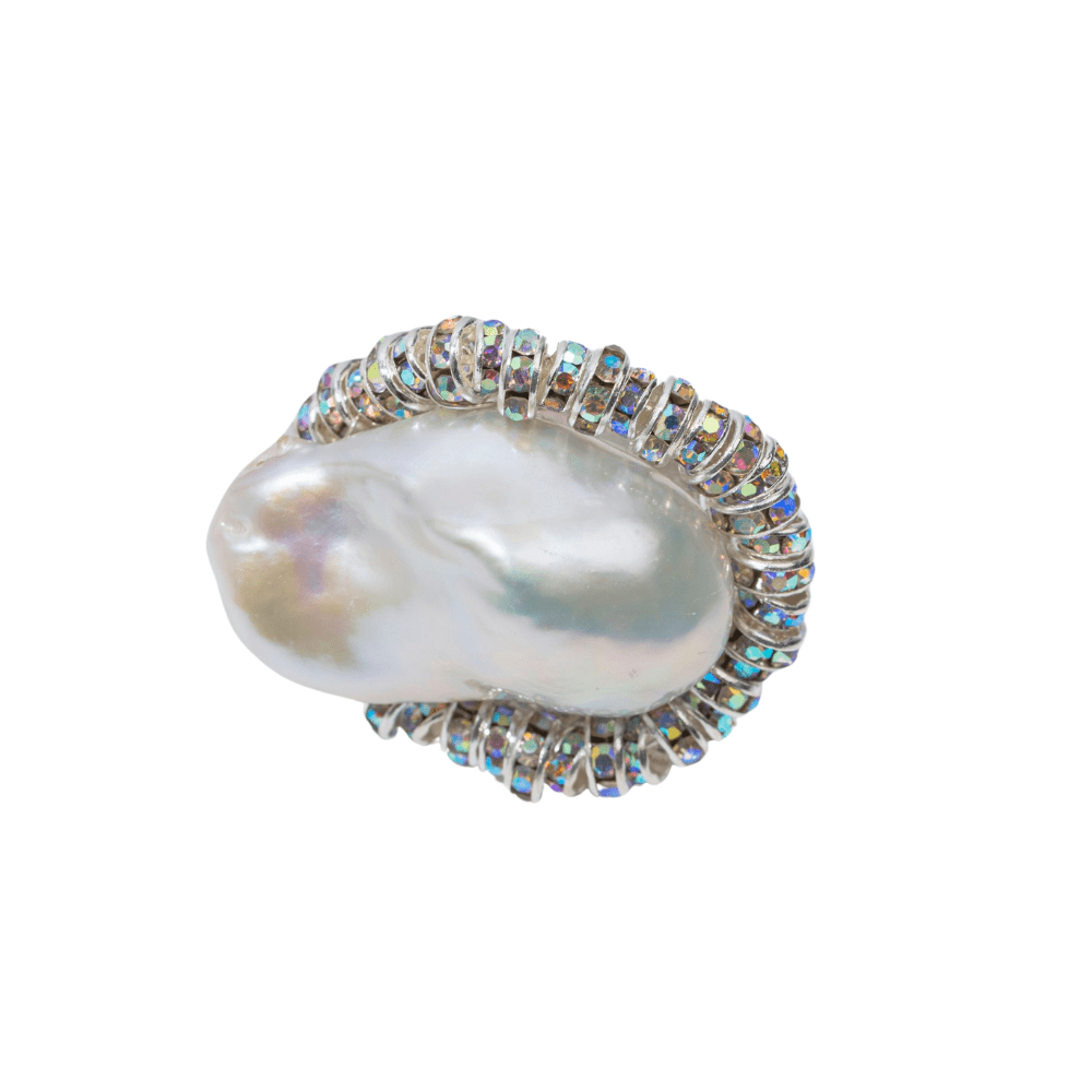 Freshwater pearl baroque ring 