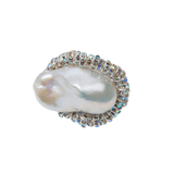 Freshwater pearl baroque ring 