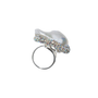 Silver pearl ring