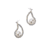 Mini pearl oyster earrings in silver