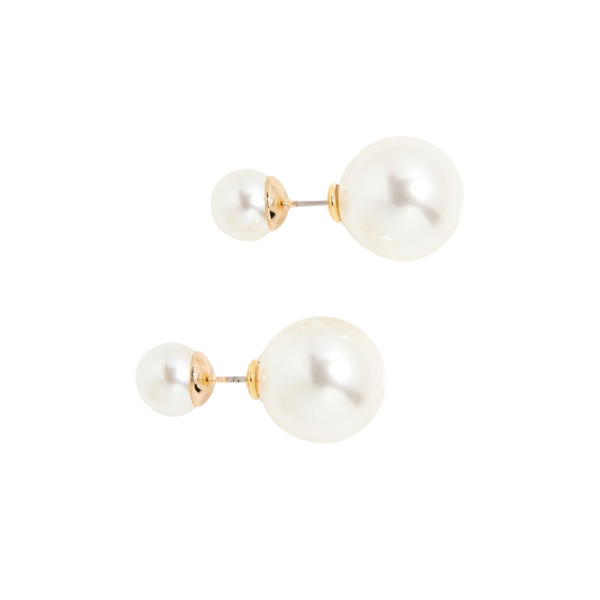Double pearl earrings