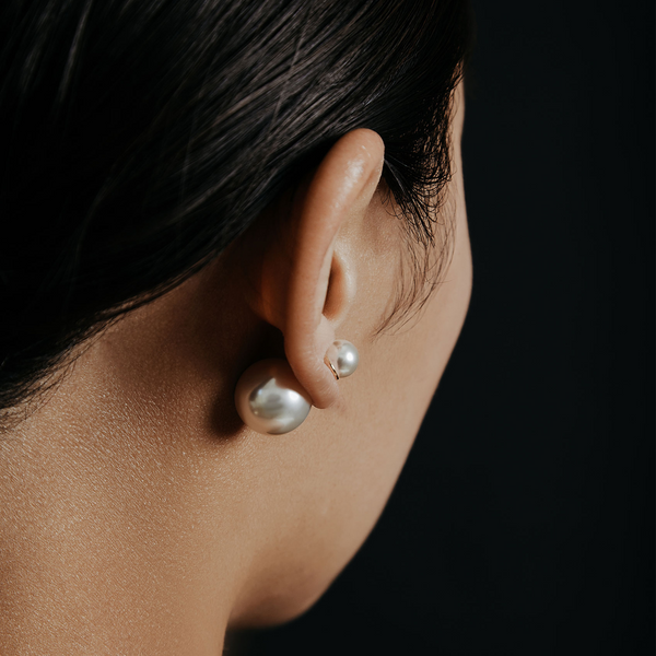double pearl earrings