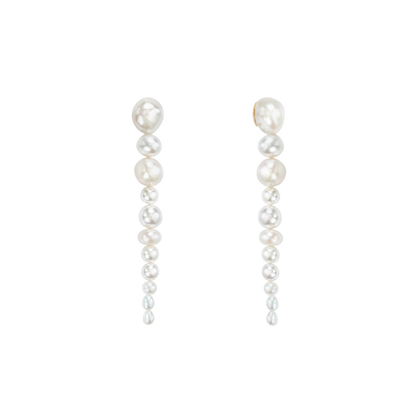 Long pearl earrings