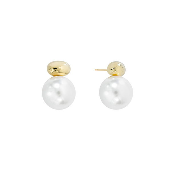 pearl ball earring stud