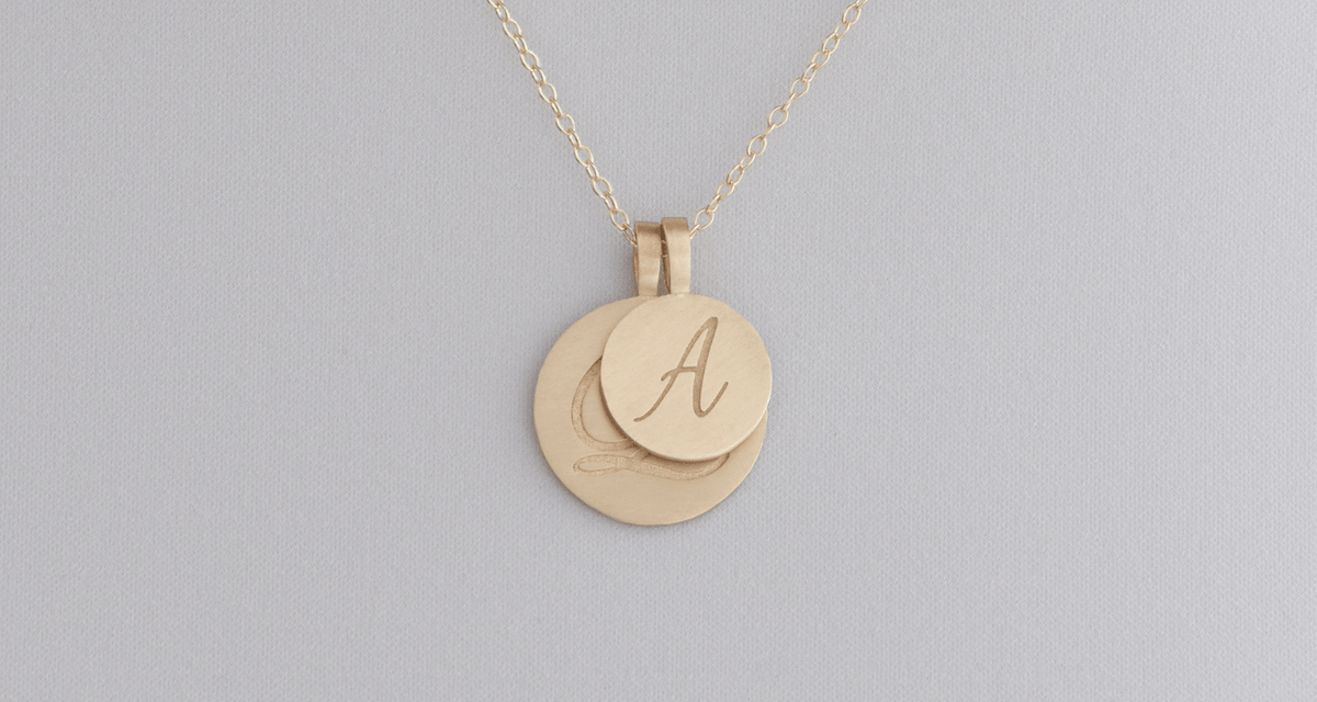 Personalised letter disc necklace