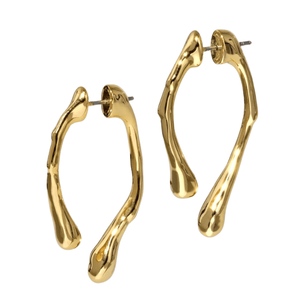 Alexis Bittar Drippy Gold Front Back Post Earring