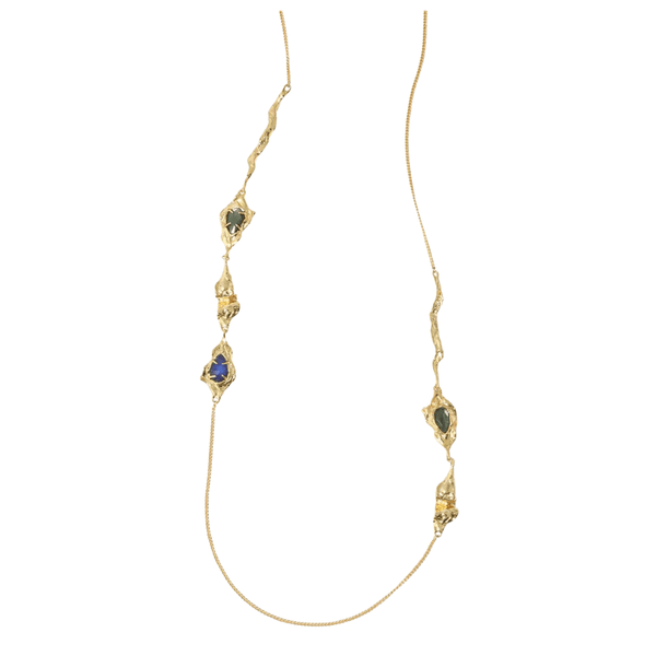 Alexis Bittar Brut Gold Long Station Necklace