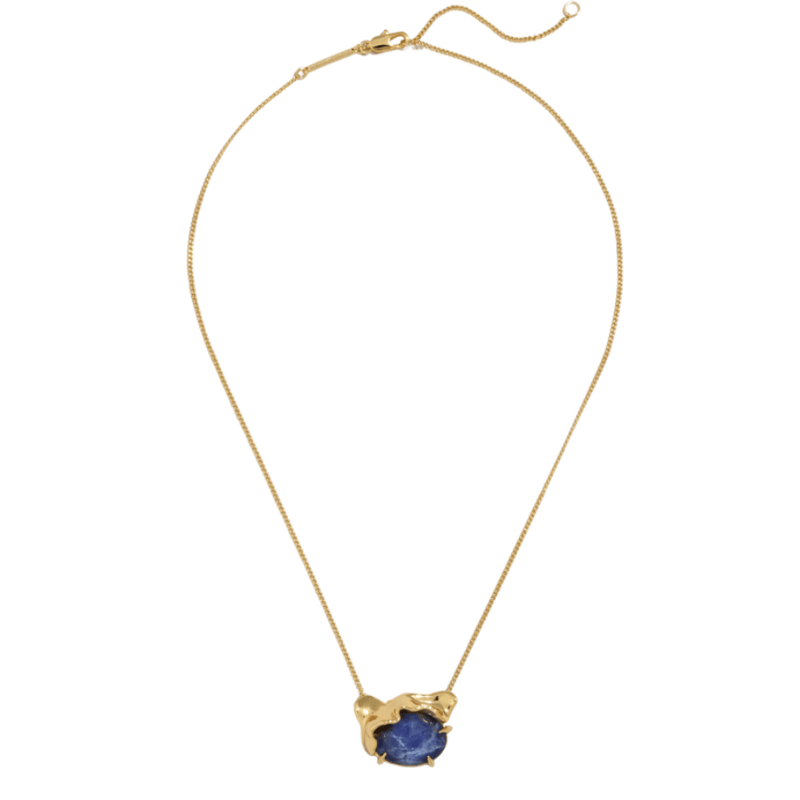 Alexis Bittar Brut Gold Sodalite Pendant Necklace