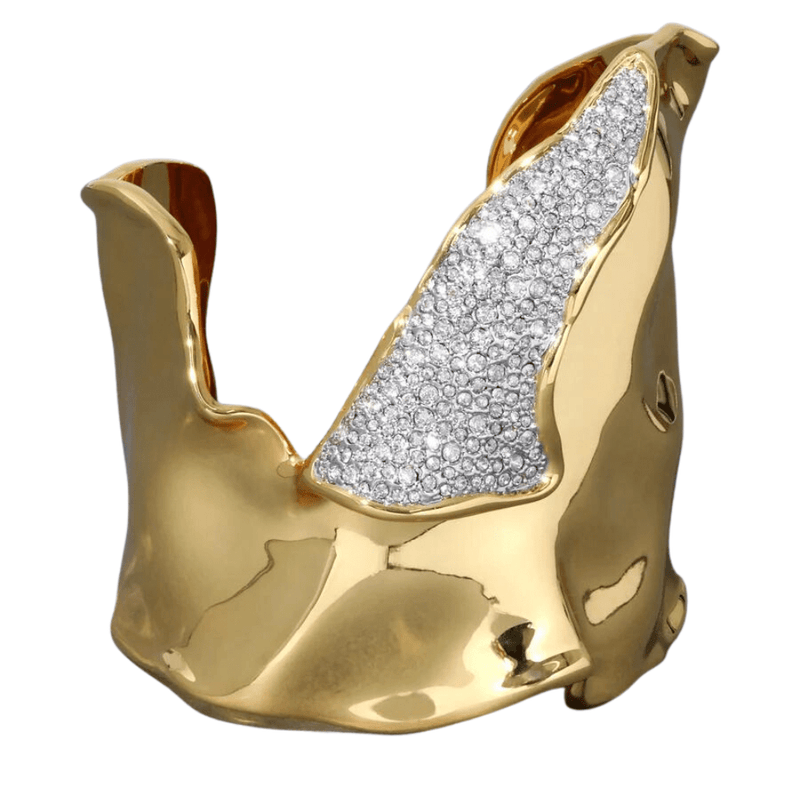 Alexis Bittar Solanales Gold Crystal Folded Cuff Bracelet