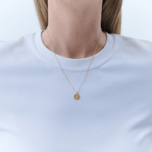 Initial disc necklace on sale