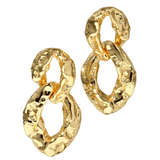 Alexis Bittar Brut Gold Double Link Post Earrings