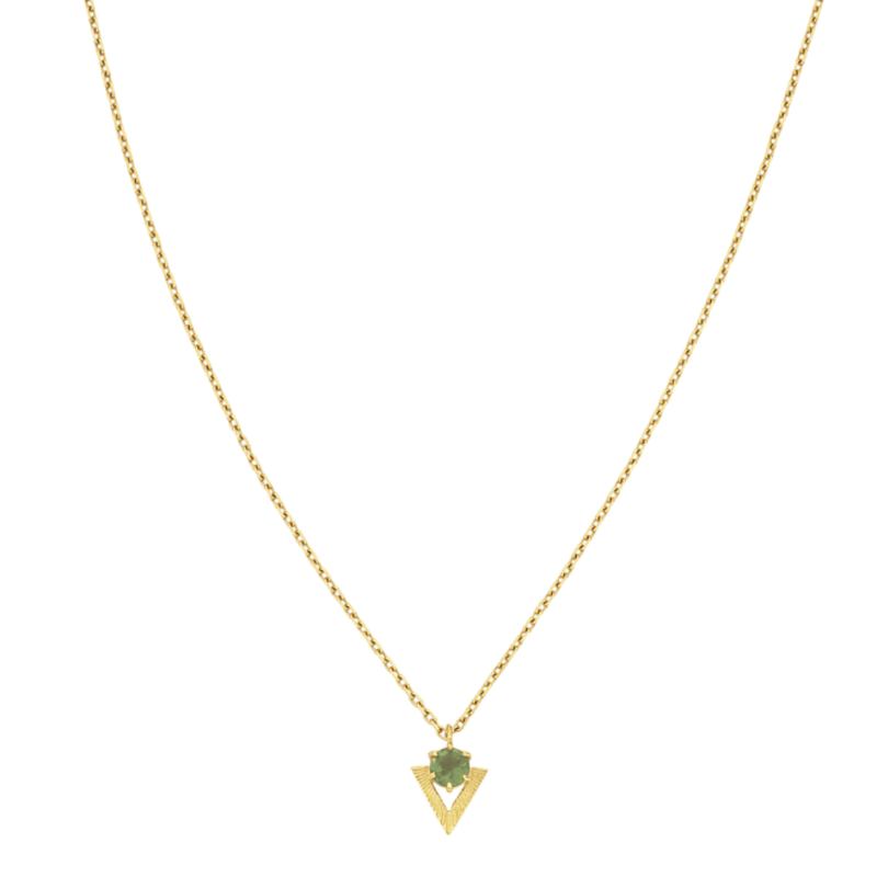 Gold Necklace with Apatite Charm