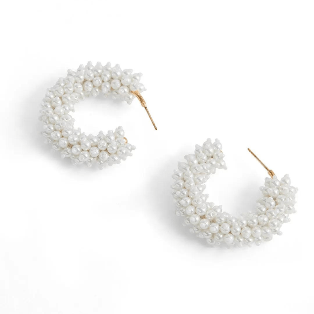Mignonne Gavigan White Taylor Mini Hoop Earrings