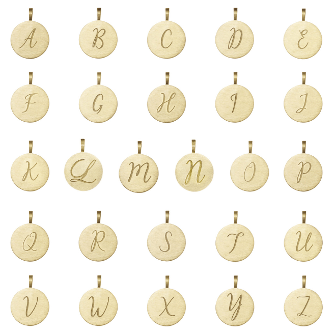 Loulerie Personalised Initial Necklace 9k Gold