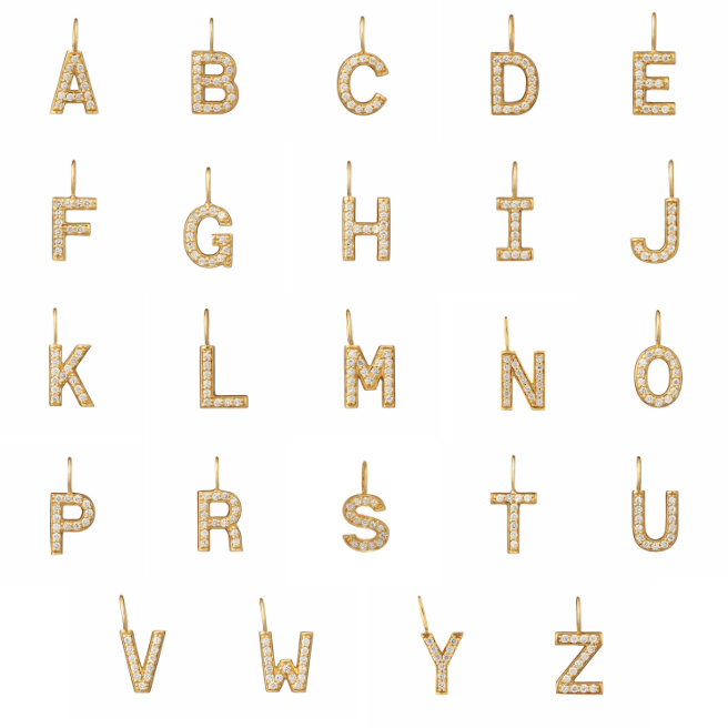 Loulerie Personalised Initial Necklace 9k Gold