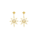 Zoe & Morgan Lemon Quartz Sunburst Earrings